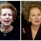 Margaret Thatcher (izquierda), en una imagen del 1997, y Meryl Streep, caracterizada como la exprimer ministra británica.