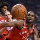 Serge Ibaka, antes de ser expulsado.