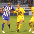 Yuri marcó el tanto de la victoria de la Deportiva en el partido de la primera vuelta.