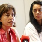 La inmunóloga Yvelise Barrios, durante la rueda de prensa de ayer.