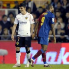David Villa, a la izquierda, junto al camerunés del Barça, Samuel Eto-™o, los dos máximos goleadores