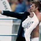 López Caro dialoga con Beckham durante el partido del pasado fin de semana jugado contra el Getafe