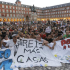 Concentración de 'indignados' en la Plaza Mayor de Madrid.