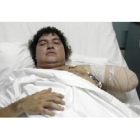 Franns Vargas, en el hospital Virgen del Consuelo, tras el accidente