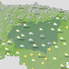 Previsión para las 14.00 horas de  hoy en la provincia. AEMET