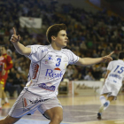 Mario López, durante el partido contra el Juanfersa en León la pasada temporada