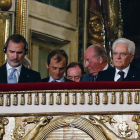 Felipe y Juan Carlos, con el presidente Mattarella.