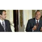 Zapatero y Chirac, ayer en rueda de prensa tras la reunión en París