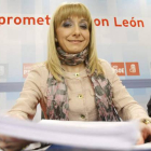 María Eugenia Gancedo durante su comparecencia ante los medios de comunicación.