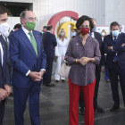 Pallete, Ignacio Galán, Ana Botín y la vicepresidenta económica Nadia Calviño, ayer. EFE