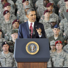 Obama, en el encuentro con soldados procedentes de Irak.