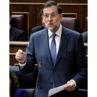 Mariano Rajoy durante su intervención ayer en el Congreso.