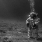 Ensayo del astronauta Jean-François Clervoy bajo el agua.