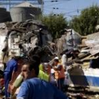 Estado en el que quedó el convoy siniestrado el día del accidente, a finales de agosto del 2006