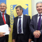 Ruiz Medrano, Muñoz Macías y Palomo, tras presentar el plan en Segovia.