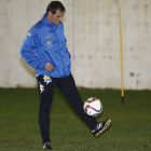 Paulino Martínez durante un entrenamiento del Atlético Astorga.