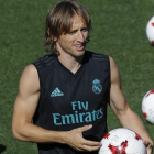 Modric, en un entrenamiento del Madrid.