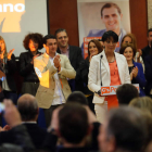Rosa Luna, durante su intervención de ayer, con miembros de su equipo detrás.