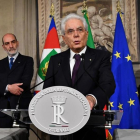 El presidente italiano Sergio Mattarella se dirige a los medios tras la reunión con el candidato a primer ministro Giuseppe Conte el pasado domingo 27 de mayo.