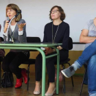 La mesa redonda sobre educación, ayer en el instituto El Señor de Bembibre. DL