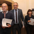 Pedro Fernández, Olegario Ramón y Mabel Fernández, anunciaron ayer el fin de Pongesur. L. DE LA MATA