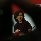La presidenta de Santander, Ana Patricia Botin, durante la presentación de resutados del 2015 de la entidad.