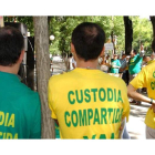 Imagen de una de las manifestaciones de padres a favor de la custodia compartida. BALLESTEROS