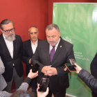 Eduardo Morán, en su intervención ante los medios en la jornada celebrada en Astorga. MEDINA