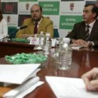 Paz Herráez, César Chamorro y Javier de Andrés, durante la rueda de prensa celebrada en El Albéitar