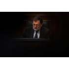 El presidente del Gobierno, Mariano Rajoy, durante la sesión de control al Gobierno ayer en el Congreso de los Diputados.
