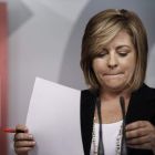 Elena Valenciano, tras la reunión del PSOE para analizar los resultados electorales.