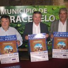 Manuel Reguera, Raúl Valcarce y Ever Macías, en la presentación de la Feria del Bierzo.