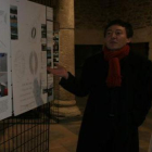 El arquitecto Samuel Folgueral en un acto del colegio en el Museo del Bierzo de Ponferrada.