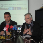 El presidente de Fele-Bierzo, Javier Morán, y de Campus Noroeste de la Uned, José Luis Prieto.