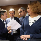 Samuel Folgueral, Tarsicio Carballo, Olegario Ramón y Cristina López Voces, ayer en el Pleno. BARREDO
