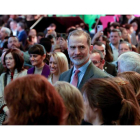 Imagen del rey Felipe VI en su visita ayer al Mobile World Congress. QUIQUE GARCÍA