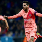 Messi celebra uno de sus goles con el Barcelona. QUIQUE GARCÍA