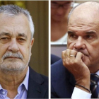 Los expresidentes andaluces José Antonio Griñán y Manuel Chaves.