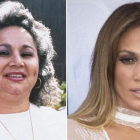 La narcotraficante Griselda Blanco y, a la derecha, Jennifer Lopez.