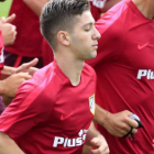 Vietto, durante el primer entrenamiento de pretemporada con el Atlético en la Ciudad Deportiva de Majadahonda.