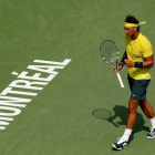 Rafael Nadal en un momento de su encuentro frente a Jesse Levine.