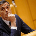 El presidente del Gobierno, Pedro Sánchez, en el Pleno del Senado del pasado 18 de diciembre.