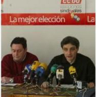 Regino Martín, a la derecha, durante la rueda de prensa