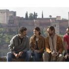 Roberto Enríquez,  Nani Jiménez, William Miller y Javier Mor en el Mirador de San Nicolás.