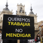 Protesta de los autónomos en Astorga por las medidas adoptadas por la pandemia. DL