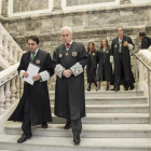 José Luis Concepción, con otros magistrados en la escalinata del TSJ en Burgos.
