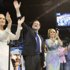 Cifuentes, Rajoy y Aguirre en el acto de cierre de campaña de Madrid.