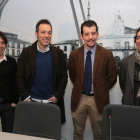 Raúl, Manuel, el concejal de Cultura, Juan Pablo García Valadés, y Óscar Quijano, en la presentación de su doble concierto.