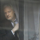 Julian Assange, en la Embajada de Ecuador en Londres.