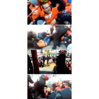 Igarki (foto superior) durante su detención.
